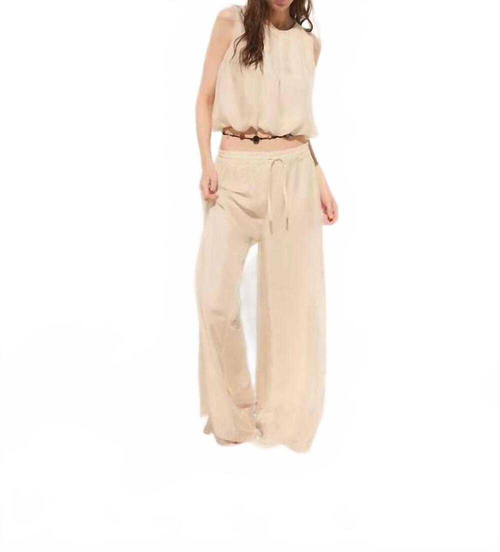 NEW DELUC women's strada wide leg pants in ecru